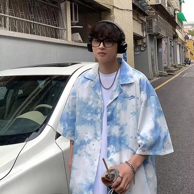 

Мужская футболка Sweet Cool с коротким рукавом, летняя, большого размера, 250 г/м², с дизайном в стиле Ink Splaing, корейский стиль, парная, свободного кроя