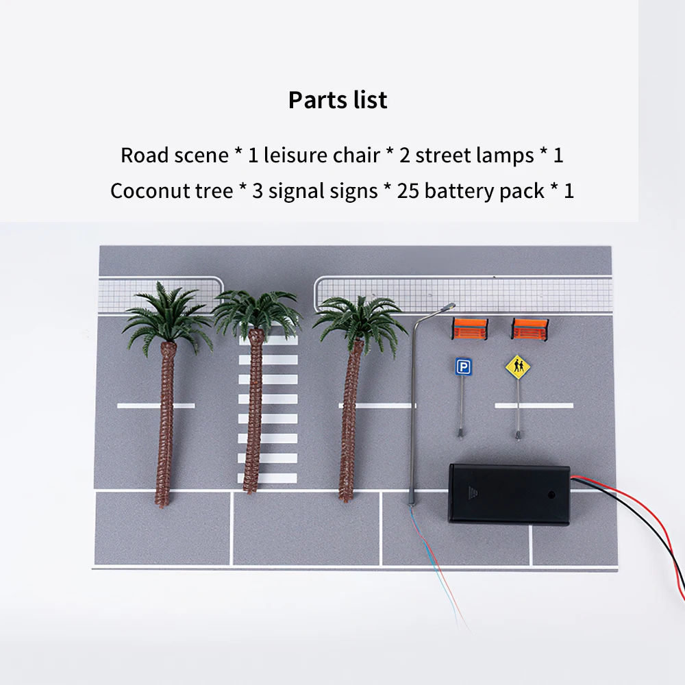 1:64 modelo de garagem de carro, iluminação led, estacionamento de carro com lâmpada, luzes de rua, modelo ferroviário, cidade, estrada, exibição, modelo de brinquedo