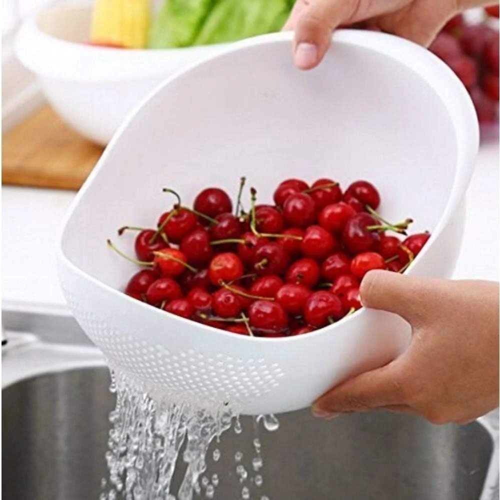 

1PC Kitchen Drain Basket Rice Sieve Plastic Colander Rice Bowl Fruit Vegetable Washing Strainer Basket Sink Drain Kitchen Tools