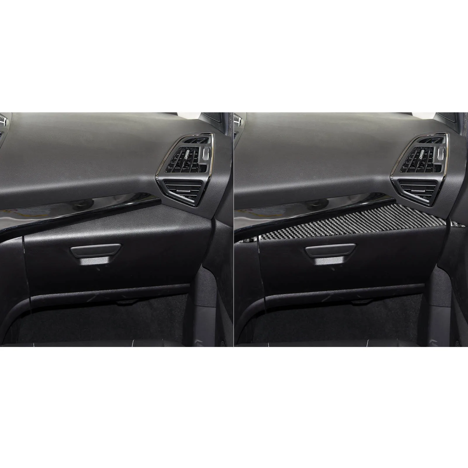 For Ford Escape Kuga 2013-2016 Carbon Fiber Co-pilot Storage Glove Box Trim Decoration Cover Sticker Car Styling Accessories