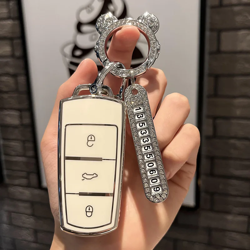 موضة جديدة حافظة مفاتيح السيارة من البولي يوريثان لسيارة Volkswagen VW CC Passat B6 B7 Passat 3C CC Maogotan R36 B5 B7L حامي اكسسوارات السيارات #5