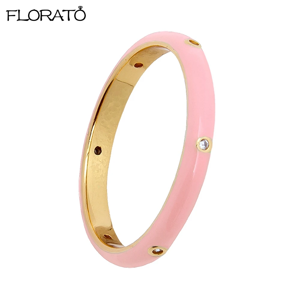 Women's Colorful Enamel Ring, 24K Gold Plated Candy Colors Gift