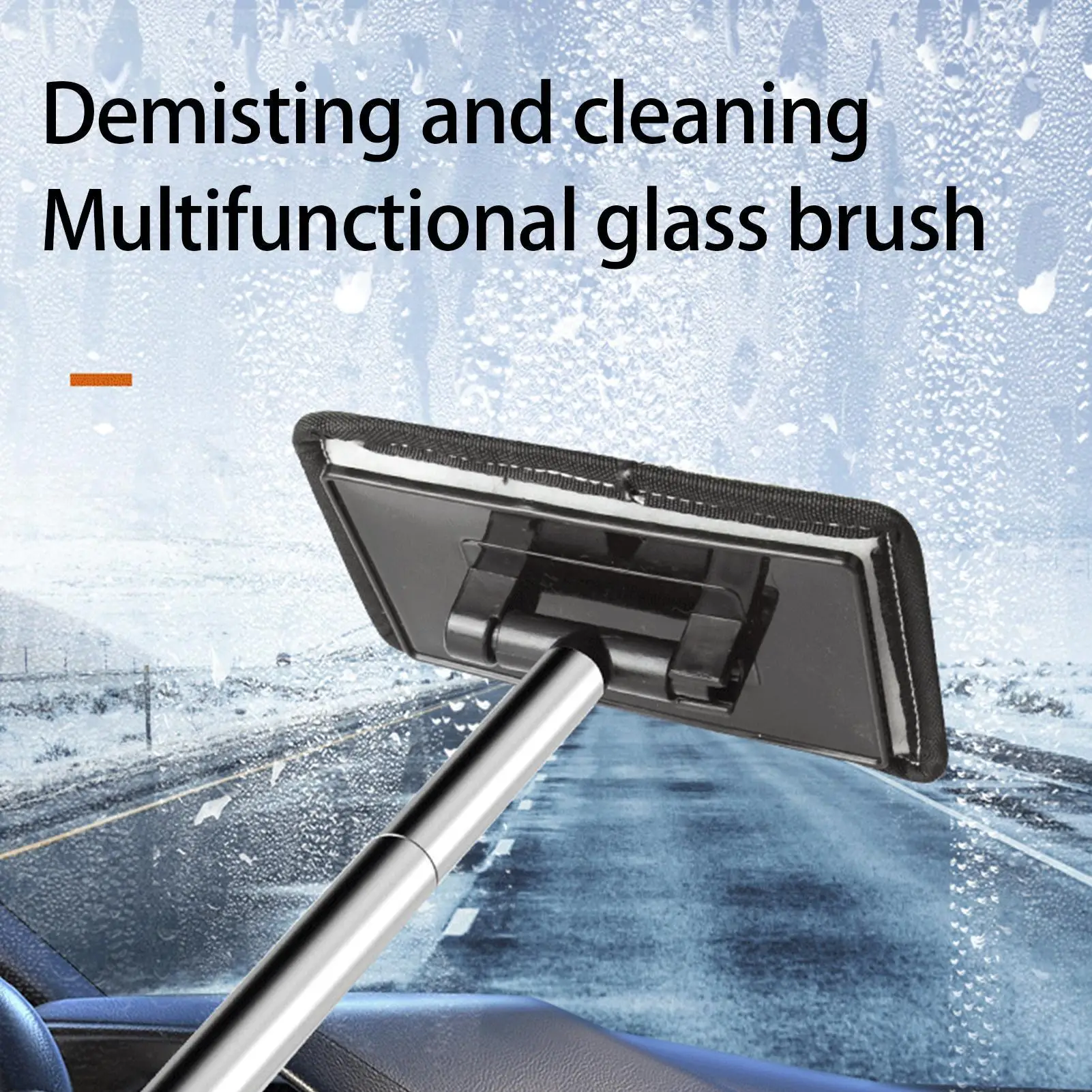 Car Window Cleaning Brush, Car Window Brush Microfiber Extendable Handle Interior Windshield Glass Cleaner Car Wash Tool