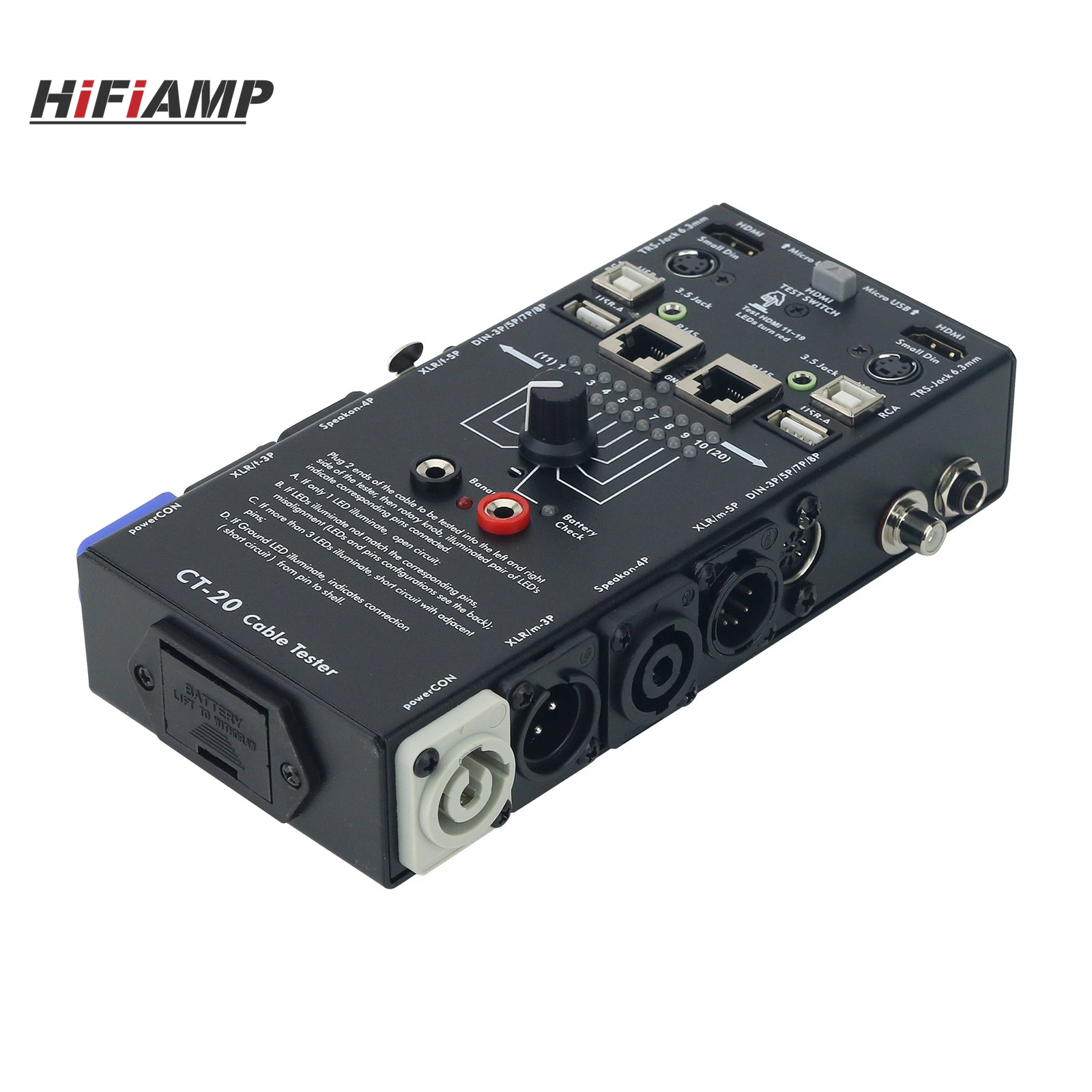 HiFiAMP CT-20 Audio Cable Tester RJ45 Cable Tester (Measures 20 Types) for HDMI-compatible PowerCON Speakon - view 5