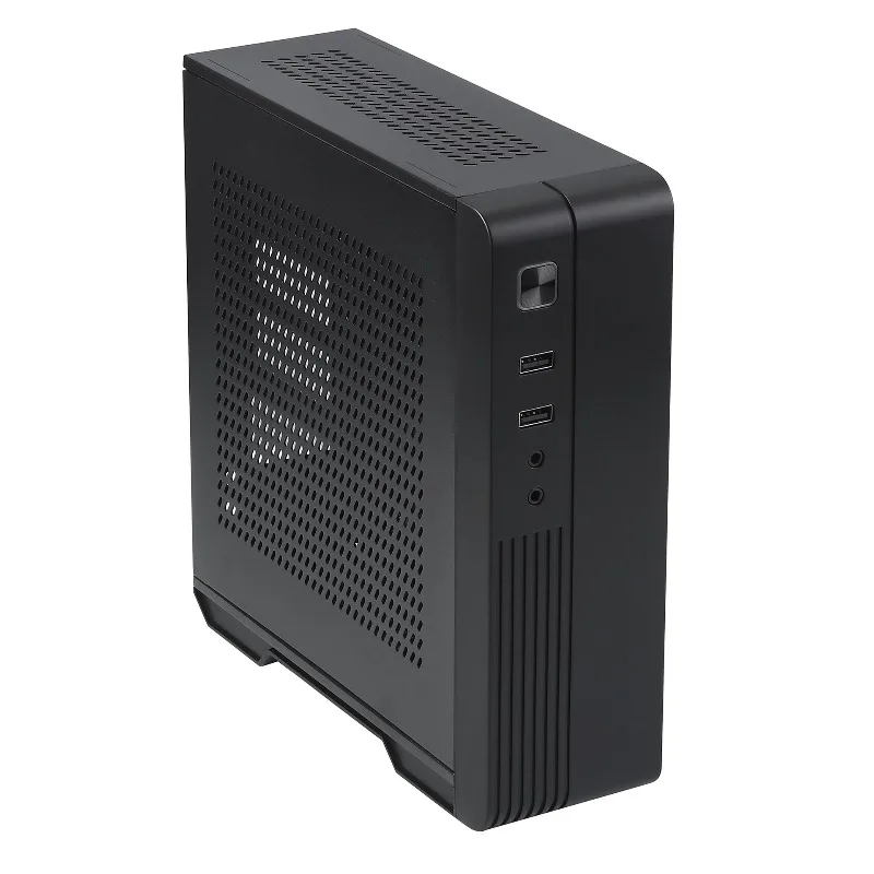 Ultra‑Slim Mini PC Case – SKTC MX02, Supports 17x19cm MB, No GPU, VESA 55mm Mount, USB 2.0 x2, Desktop/Stand