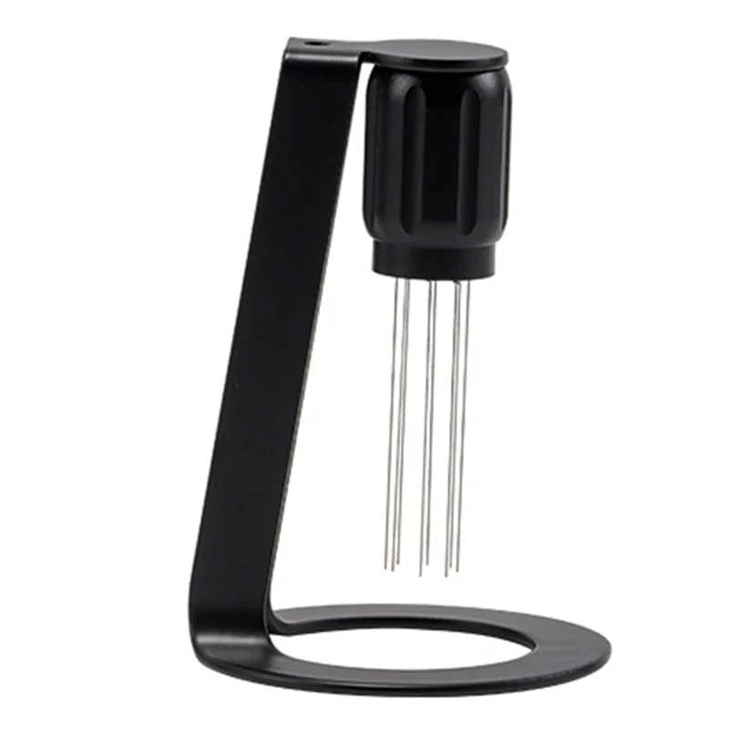 

Latest 2Pcs Coffee Cloth Powder Needle Stainless Steel Loose Powder Needle Agitator With Base Stand Storage Easy To Use Black &