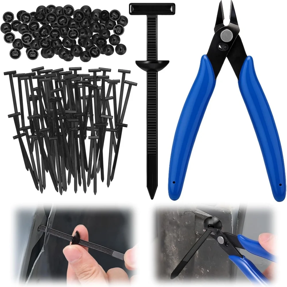 321/320PCS Universal Nylon Fastening Clips Self Locking Zip Tie Buckle with Wire Cutter for Automotive Car Bumper Fender Liner
