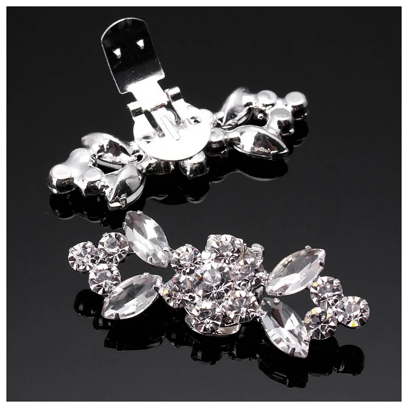 คลิปหนีบรองเท้าประดับคริสตัลพลอยเทียมสำหรับเจ้าสาวใน RISE-2Pair สำหรับงานแต่งงาน