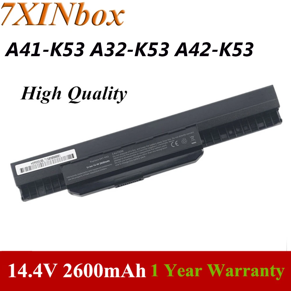 

7XINbox 14.4V 2600mAh A41-K53 A32-K53 A42-K53 Laptop Battery For Asus A43 K43 K53 K53E K53F K53U K53S X53 X43 X54F X54H X54HB