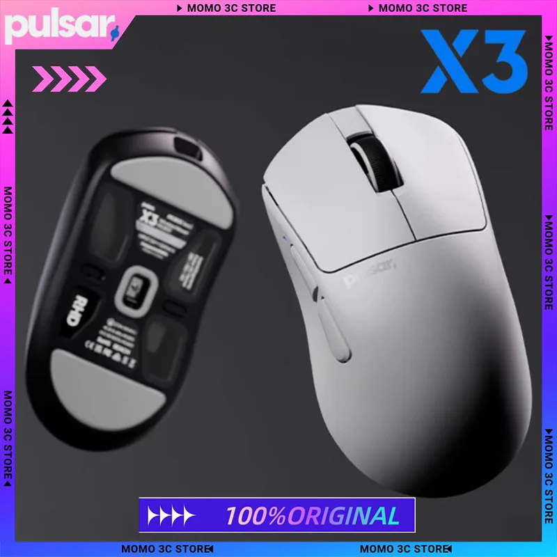 

Pulsar X3 Gaming Mouse Left hand Mouse Dual Mode Wireless 2.4G 8k 32000DPI XS-1 Sensor Ergonomics Lightweight Custom Gamer