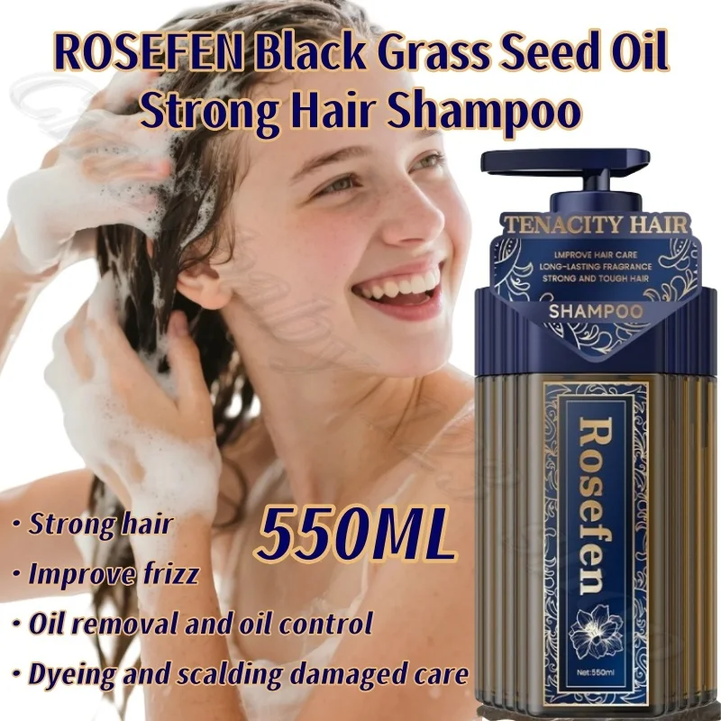 

ROSEFEN Black Grass Seed Oil Strong Hair Shampoo Anti-Falling Moisturizing Scalp Lock Moisture 550ml