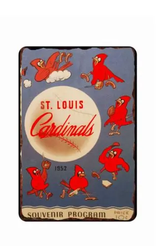 1952 St. Luois Cardinals Game Program A Metal Tin Sign 12 x 18