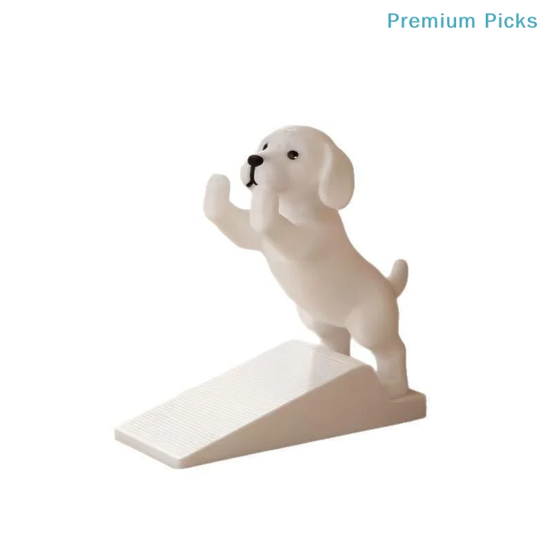 portableCute 3D Printed Puppy Door Stop Movable Dog Shape Anti-Slip Door Wedge for Home Office Healing Decor