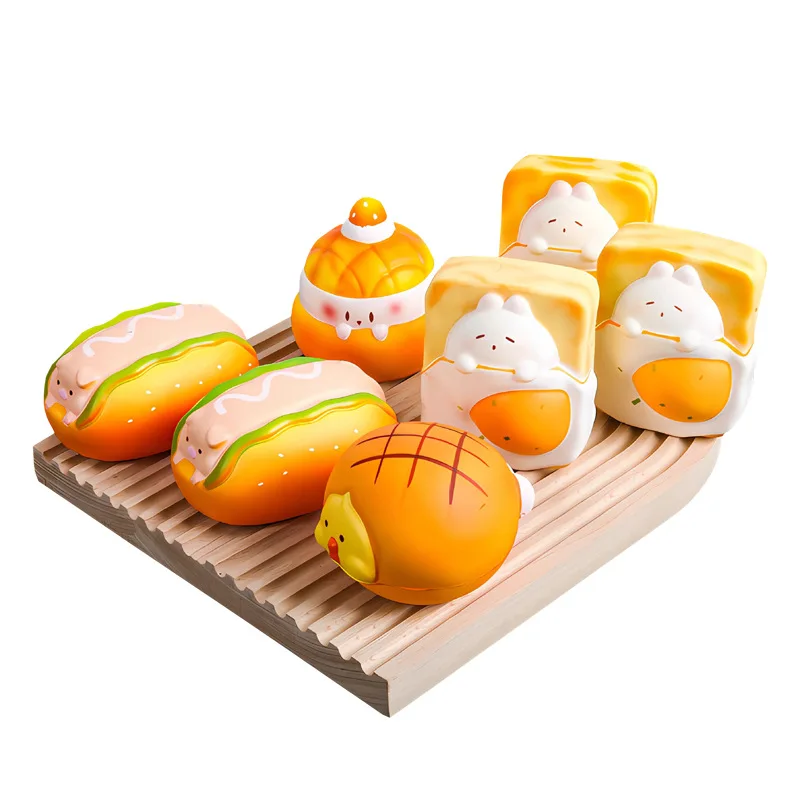 

Cartoon Cute Slow Rebound Bread Children Stress Relief Toys Simulation Food Toast Sensory Venting Toys Funny Kids Birthday Gift