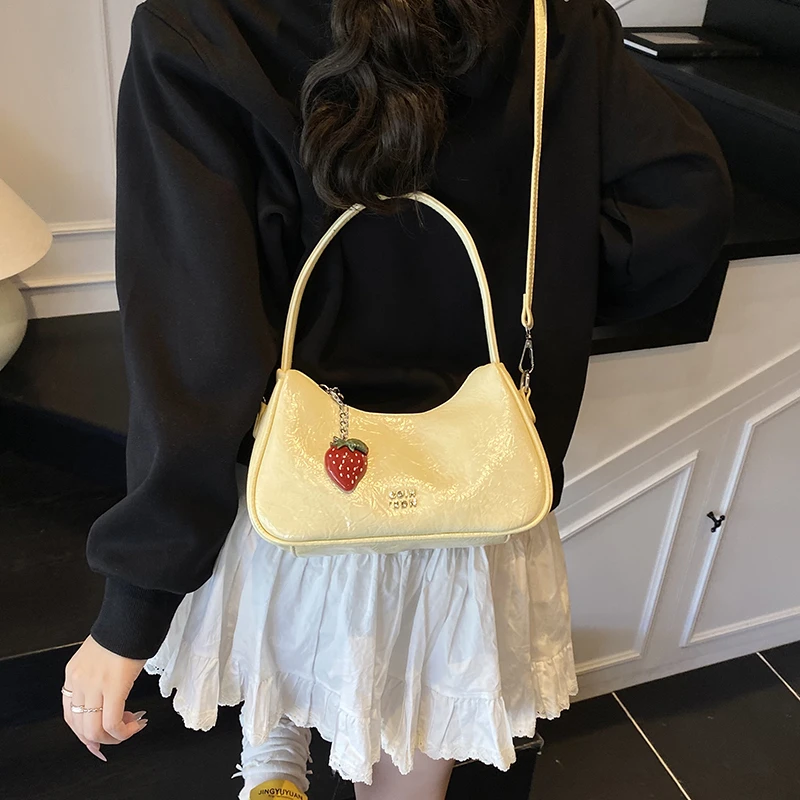 Simple Casual Versatile Women's PU Leather Single Shoulder Crossbody Bag Fashion Trendy Commuting Cute Storage Bags