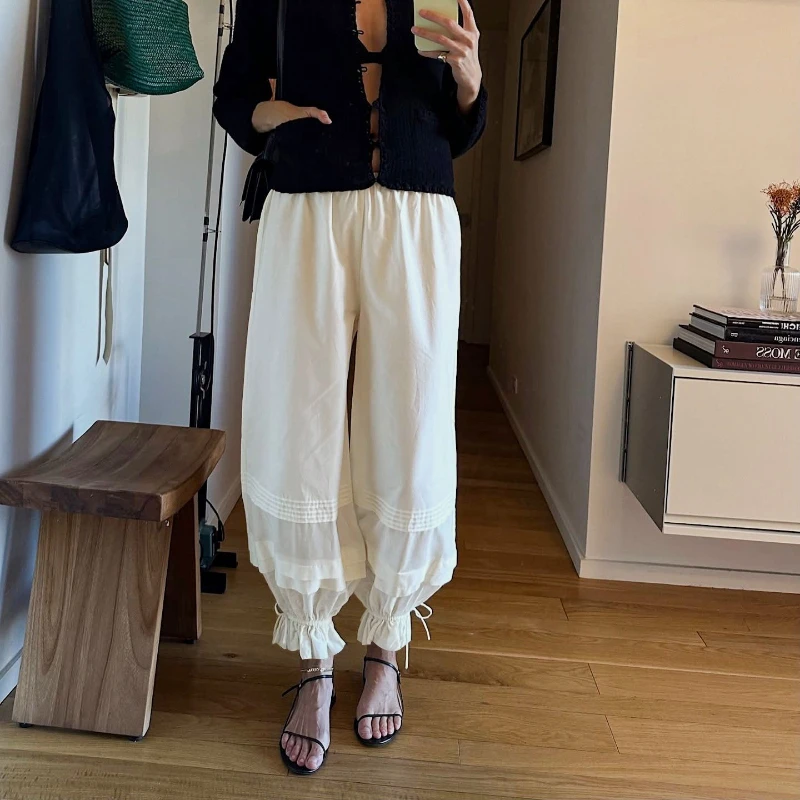 

Tsiisd Casual Loose Women's Lantern Pants Fashion Commuting High Waist Patchwork Streetwear Trousers Clothes Female Pants 2026