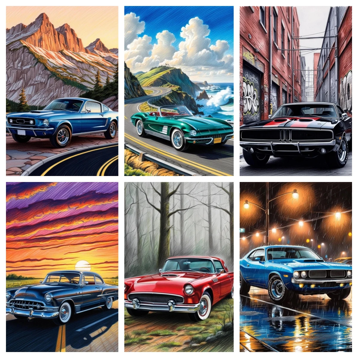 

Алмазная мозаика 5D DIY: Винтажный спорткар, ретро-автомобиль, шедевр ручной работы