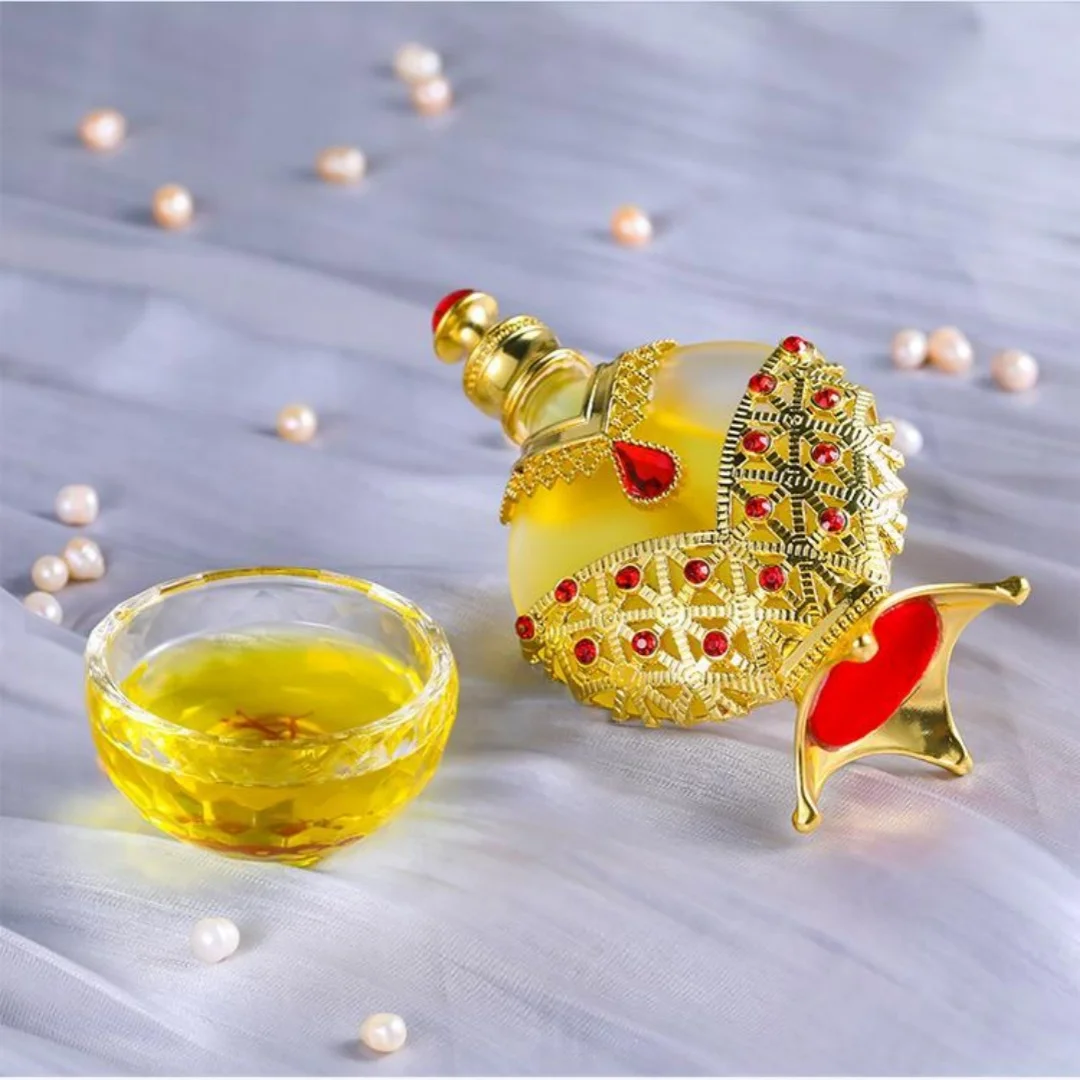 Óleo de perfume concentrado árabe dourado, perfumes árabes para mulheres, perfumes árabes, óleo de perfume de longa duração