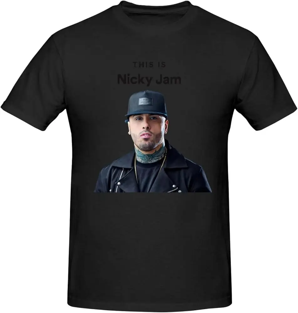 Nicky Music Jam Shirt for Man Fashion Soft Breathable Cotton Short Sleeve T-Shirts Classics Casual Crew Neck Tees Black