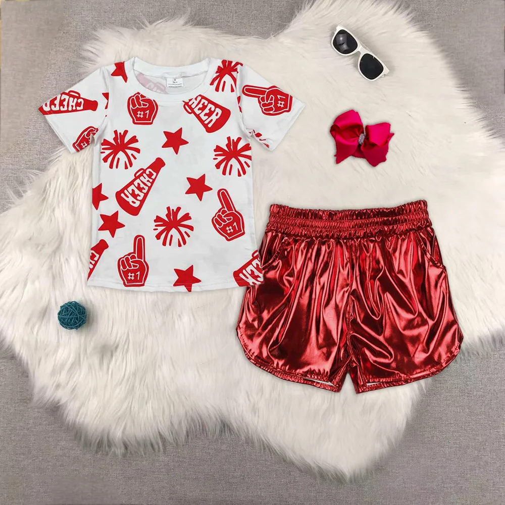 

Baby Girls Cheer Red Team Pullovers Tee Shirts Tops