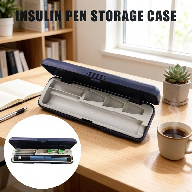 

Portable Diabetic Supply Storage Case, Multi-compartment Insulin Pen Carrying Box, Protective Travel Holder for Syringes & Tools