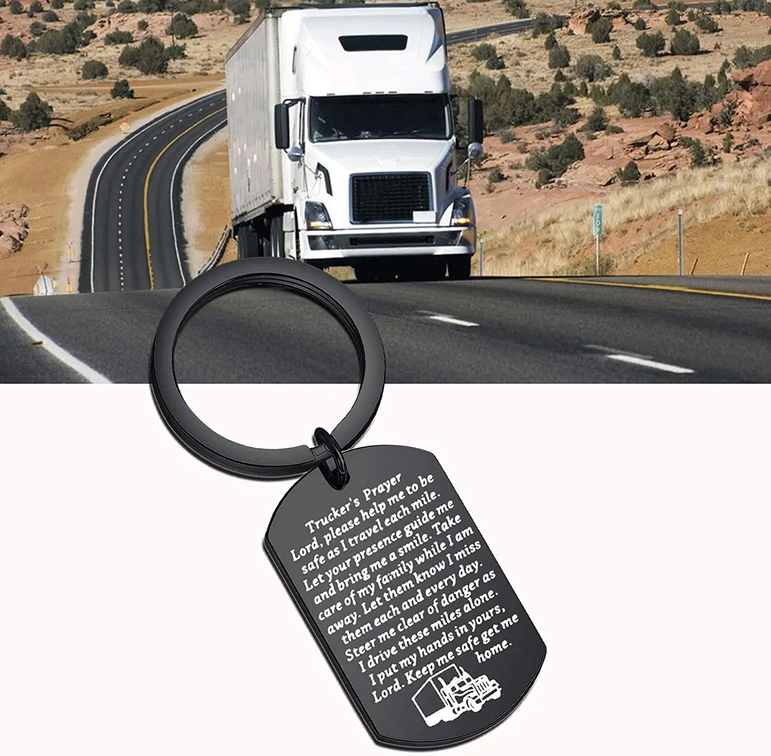 سائق شاحنة هدية يبقيني آمنة احصل لي المنزل سائق شاحنة الصلاة سلسلة مفاتيح هدية Truck شاحنة أبي زوج الأب من العروس هدية