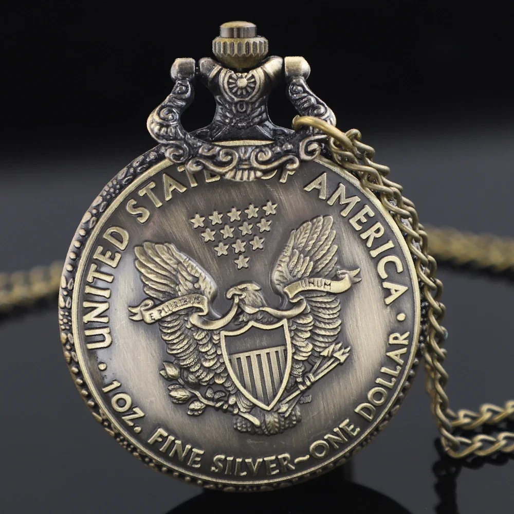 God Blessed Relief Vintage Pocket Watch Quartz Chain Pendant Clock Necklace Watches for Men Women Unique Gifts