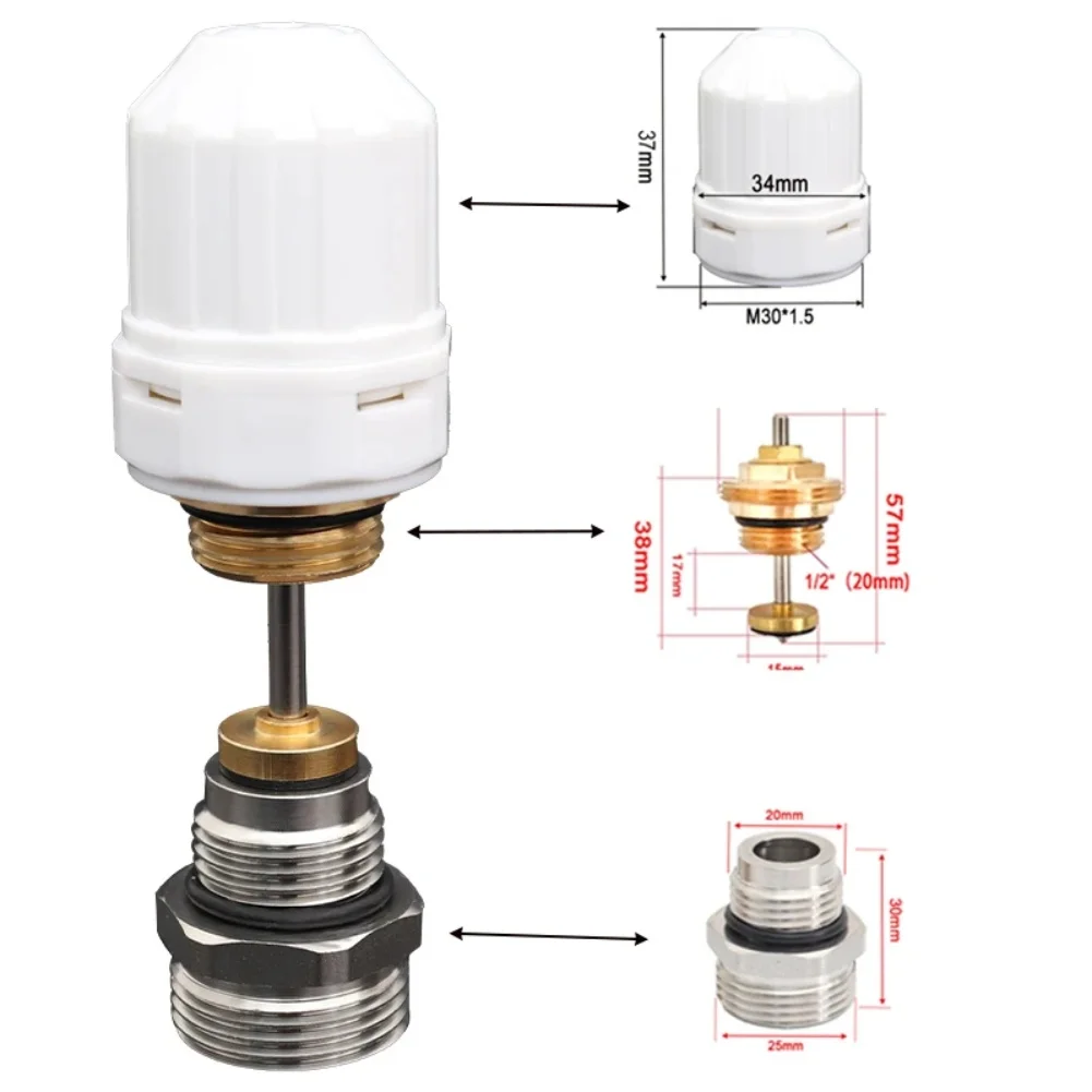 Distributor Thermostat Pin Valve Floor Heating Manifold Hand Wheel Valve Radiator Automatic Spring Return Needle Valve Core Set