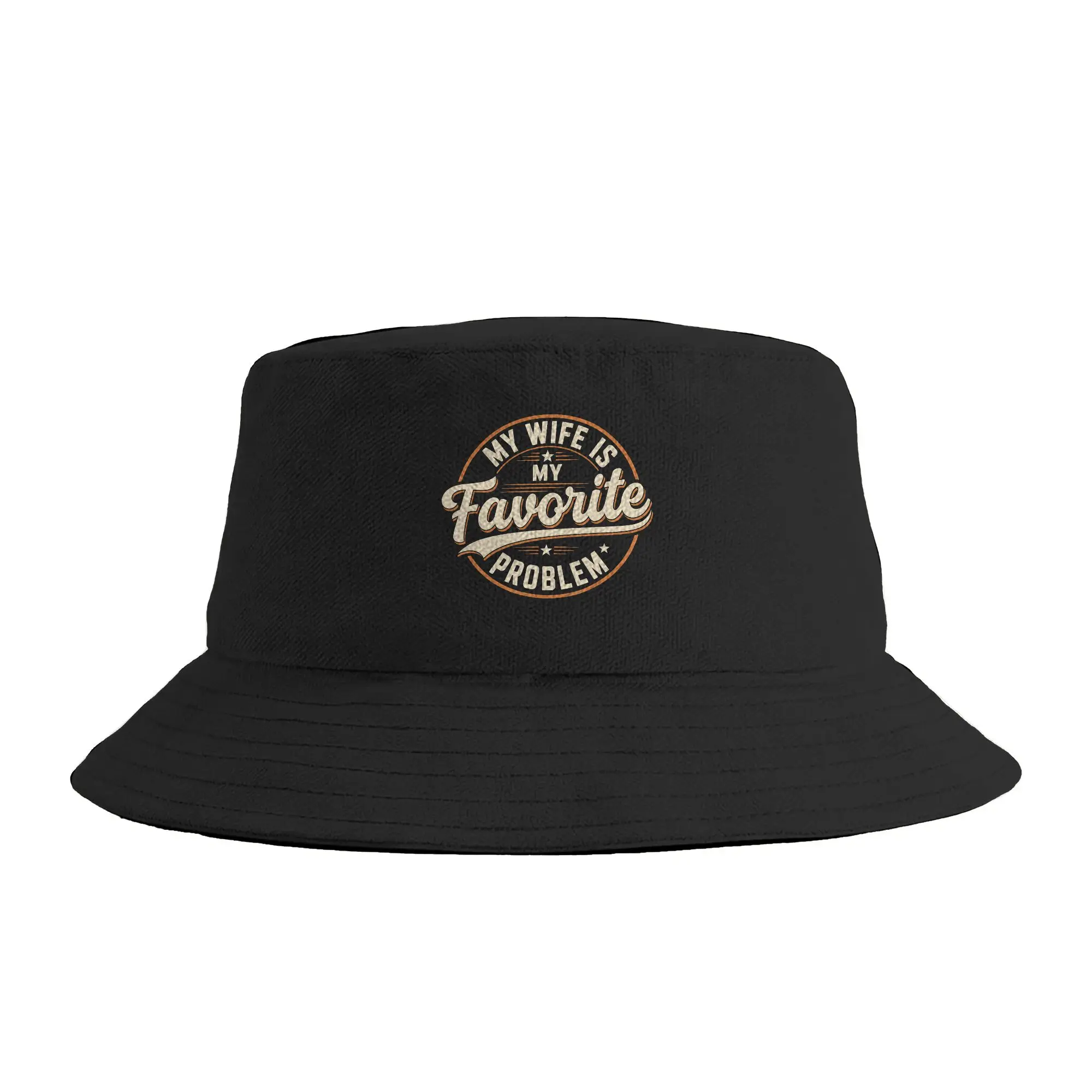 My Wife is My Favorite Problem Bucket Hat  Outdoor Fisherman Caps For Unisex Vintage Vacation Sun Hats Breathable Printed Cap