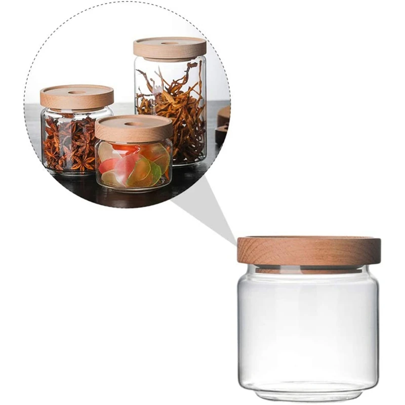 Promotion! Glass Storage Jar Transparent Glass Food Storage Jar Kitchen Coffee Spice Storage