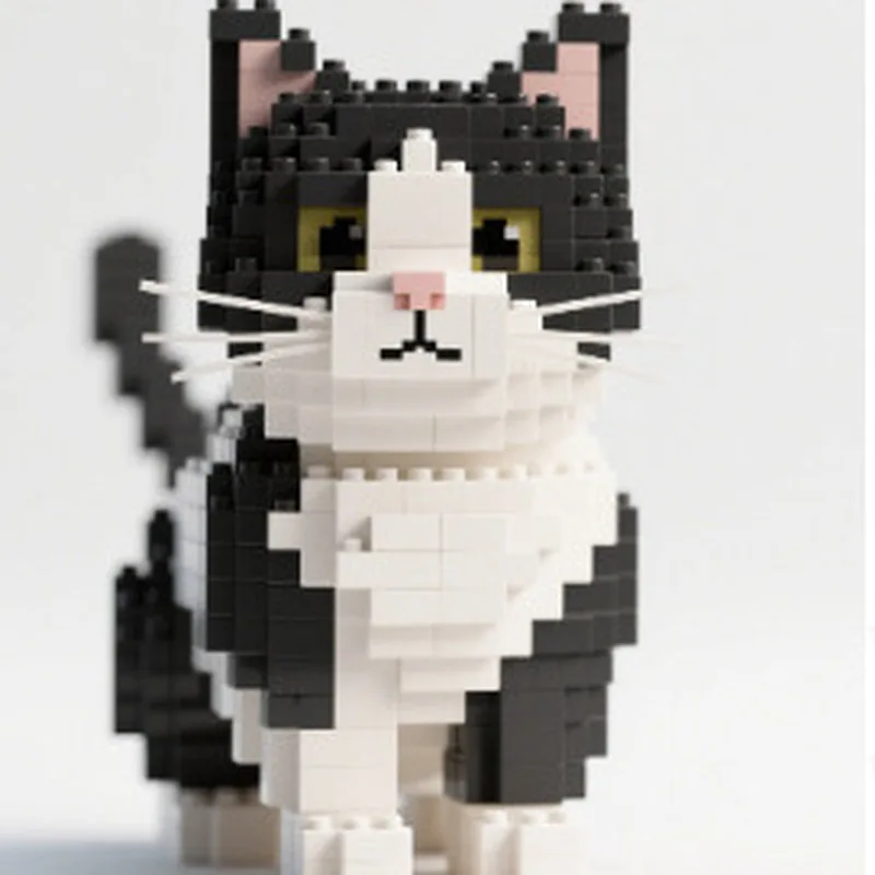 Mini Building Blocks Cat Model Compatible Small Particles Bricks Diy Pet Animal Puzzle Desktop Ornament For Cat Lovers