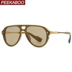 Peekaboo Half Metal Retro Sunglasses for Women Hot Sale Ladies Male Sun Glasses UV400 Brown Black Men 2023 Unisex Eyewear