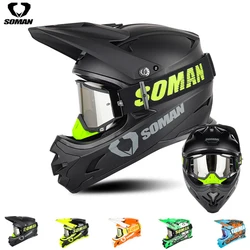 SOMAN Dirt Bike Helmet Motocross CE Dh Cool Goggles MX Casco Moto Off Road Motorcycle M9