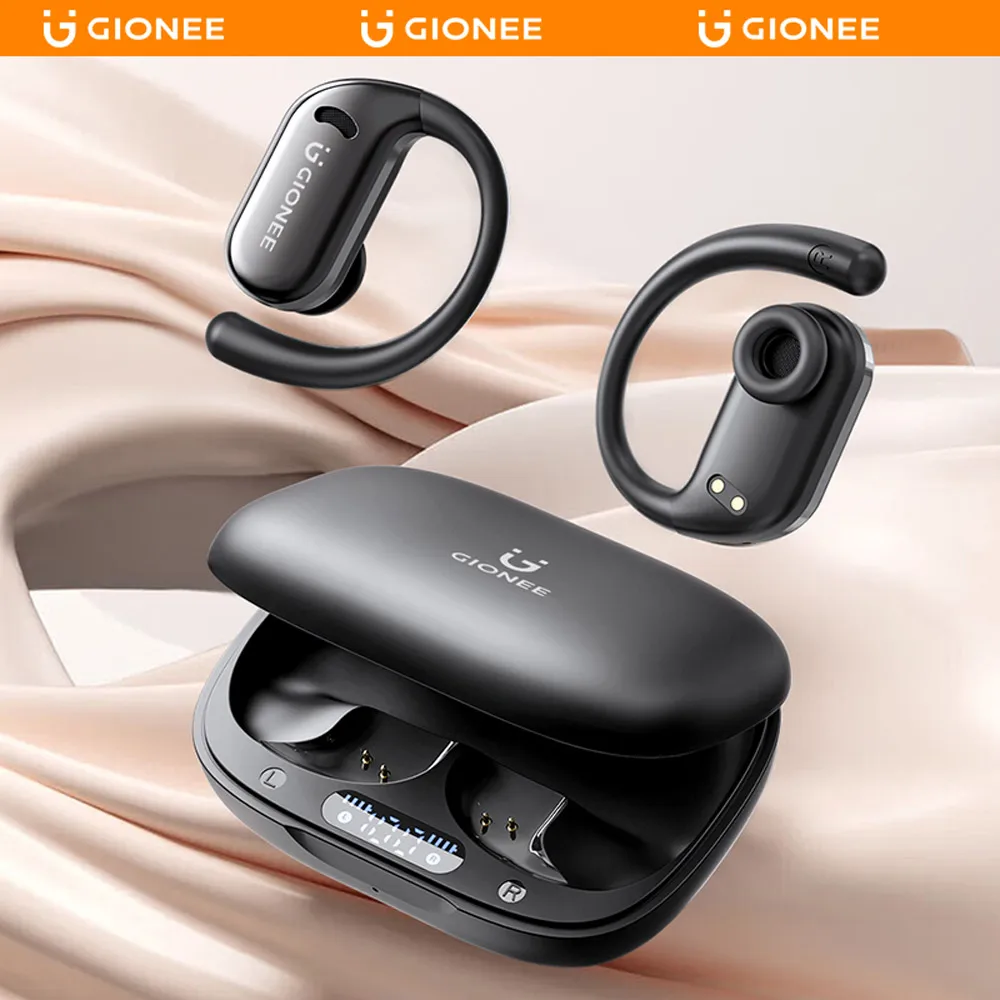 GIONEE-JL039 Open Wireless Headphones, OWS Bluetooth Earphones, HiFi Stereo Headset, Noise Reduction Earbuds with Mic, HD Voice