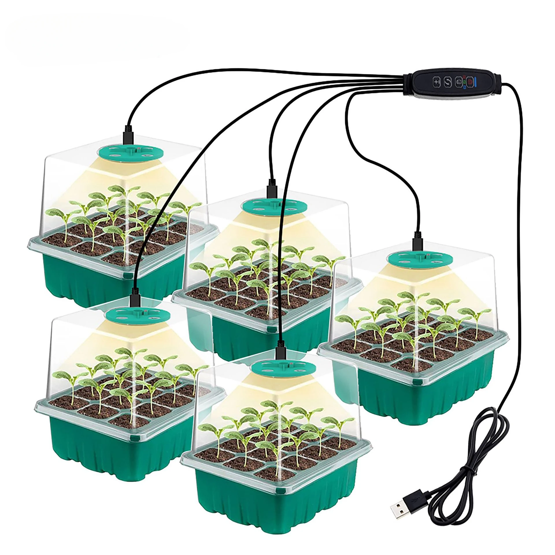 planta espectro completo crescendo luz lampada led lampada de crescimento bandeja bercario semeadura carnuda preencha iluminacao inteligente 12 hole 01