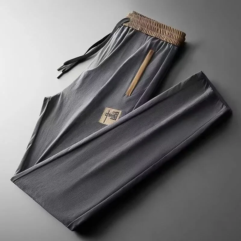 

Ice Silk Thin Straight Leg Work Trousers for Men Casual Summer Wear Resistant And Wearable Loose Fit Kitchen Workers Dirt Proof