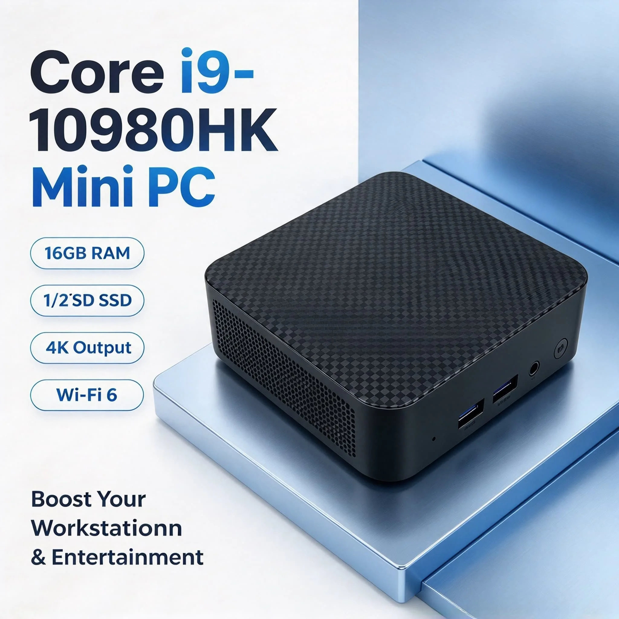 Intel i9 10980HK Mini PC 2026 16GB RAM 1TB 2TB SSD Triple 4K Output WiFi 6 Silent Cooling Desktop Computer Office Home Ultra