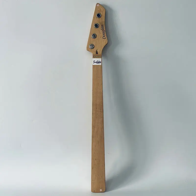 FN664 4 String Electric Bass Neck Semi Finishing Version Fretless Bass Natural Maple Custom Order with Damages for DIY Replace