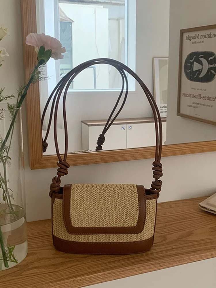 Sac à bandoulière en cuir PU pour femmes, vintage, initié, grande capacité rétro, simple, plage, été, 03