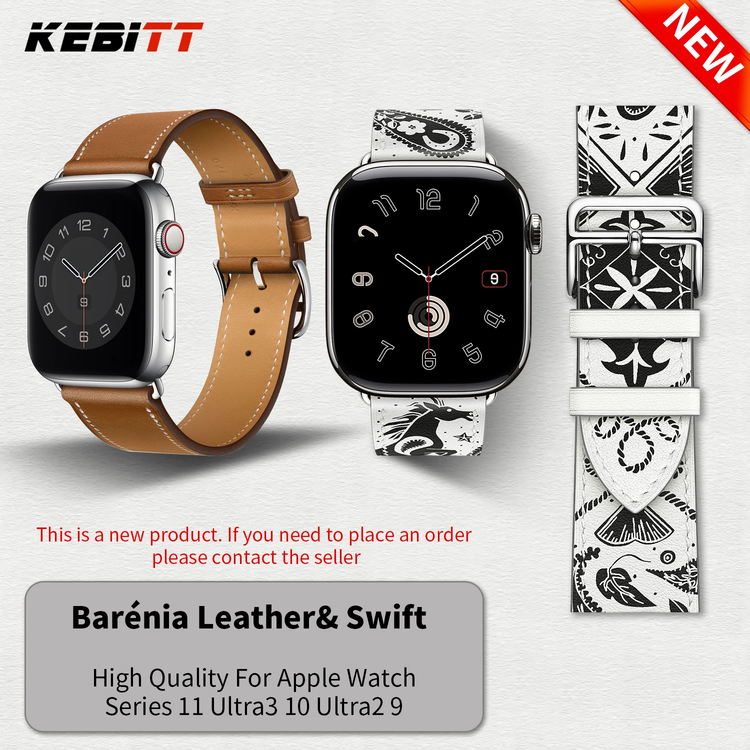 Kebitt For Apple Watch Series11 10 Ultra3 2 9 8 7 6 SE3 Strap High Quality Genuine Leather Band Iwatch 46 42 41 45 49mm Bracelet - Image 2