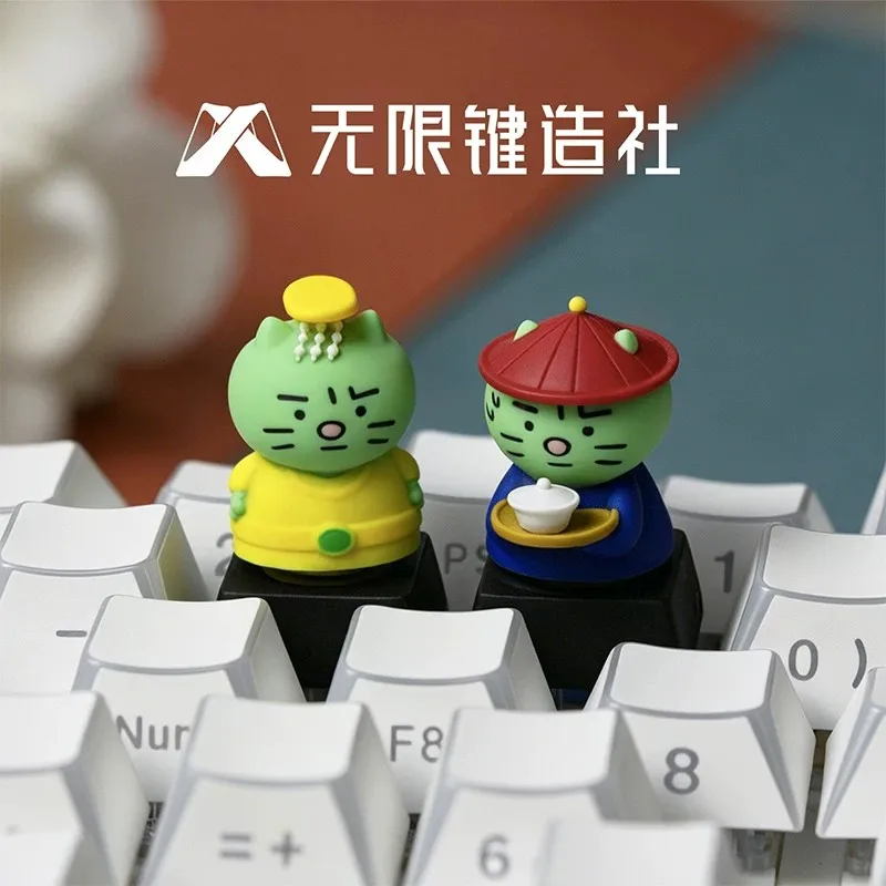 Anxiety Cat Emperor COS Artisan Resin Keycap Single ESC Custom Keycap Cute Stress Relief Toy for Mechanical Keyboard