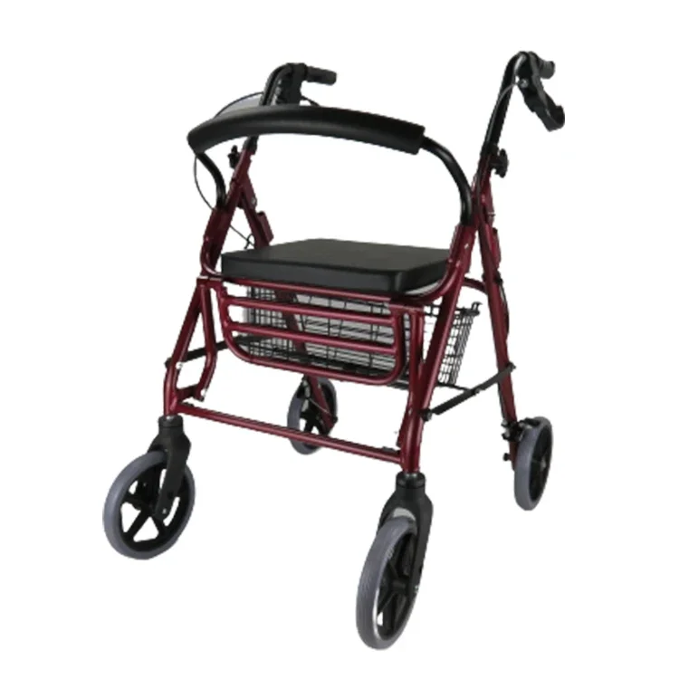 High Quality Detachable Easy Folding Aluminum Stepper Rollator With Shocker