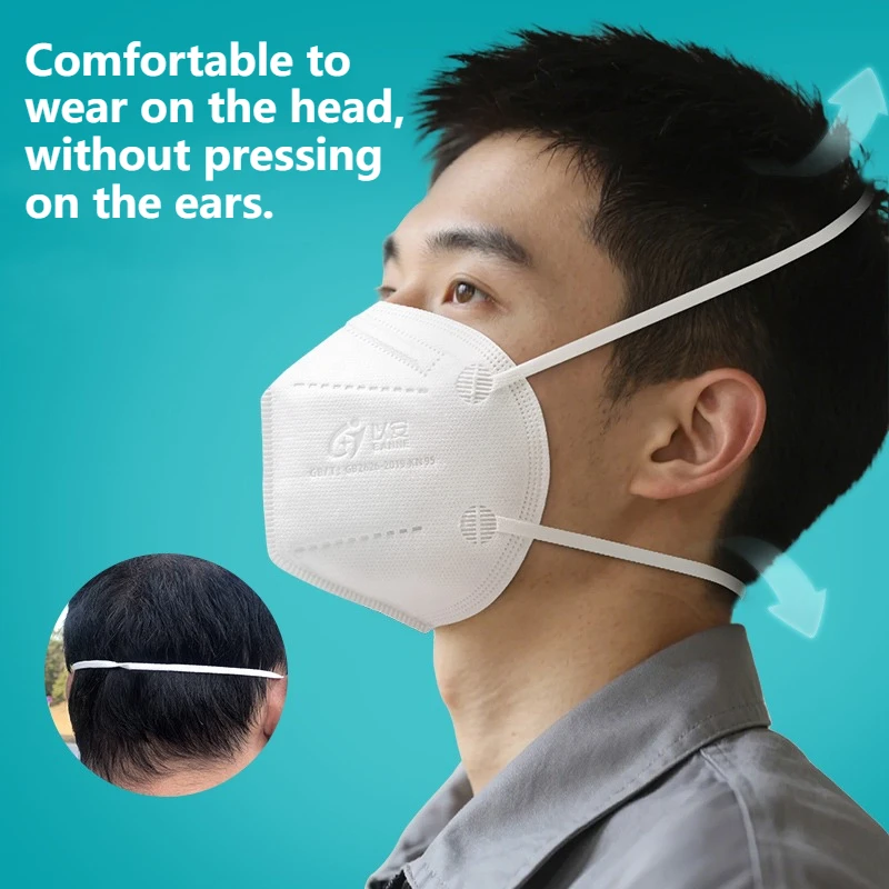 10 قطع N95 قناع الوجه KN95 قناع التنفس الغبار تنفس المتاح قناع واقٍ السلامة الصحية واقية KN95 قناع الوجه