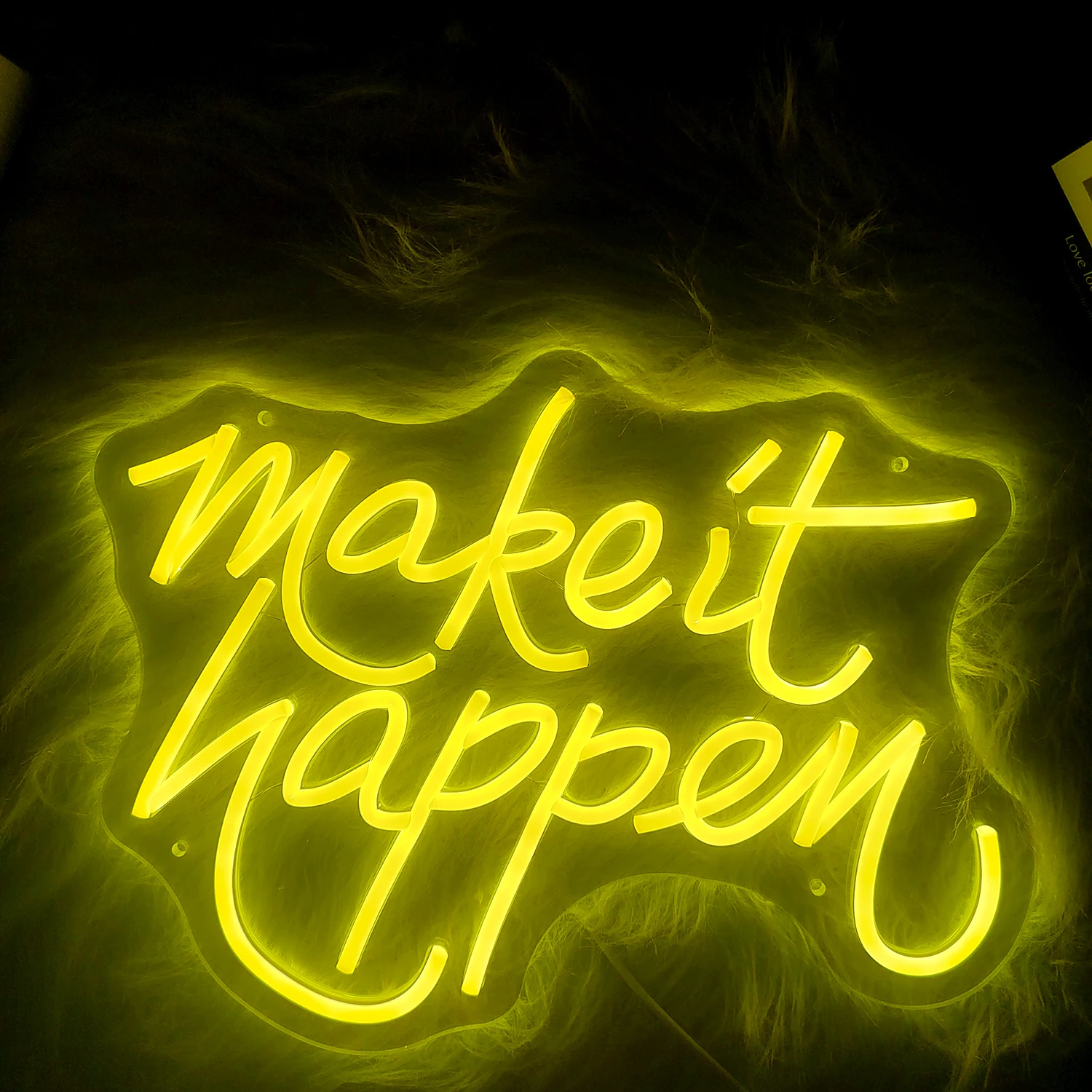 Makeit Happen ป้ายไฟนีออนสร้างบรรยากาศสําหรับร้านพิซซ่า ร้านอาหาร ตกแต่งร้านอาหาร เพื่อทําให้ร้านของคุณน่าดึงดูดมากขึ้น