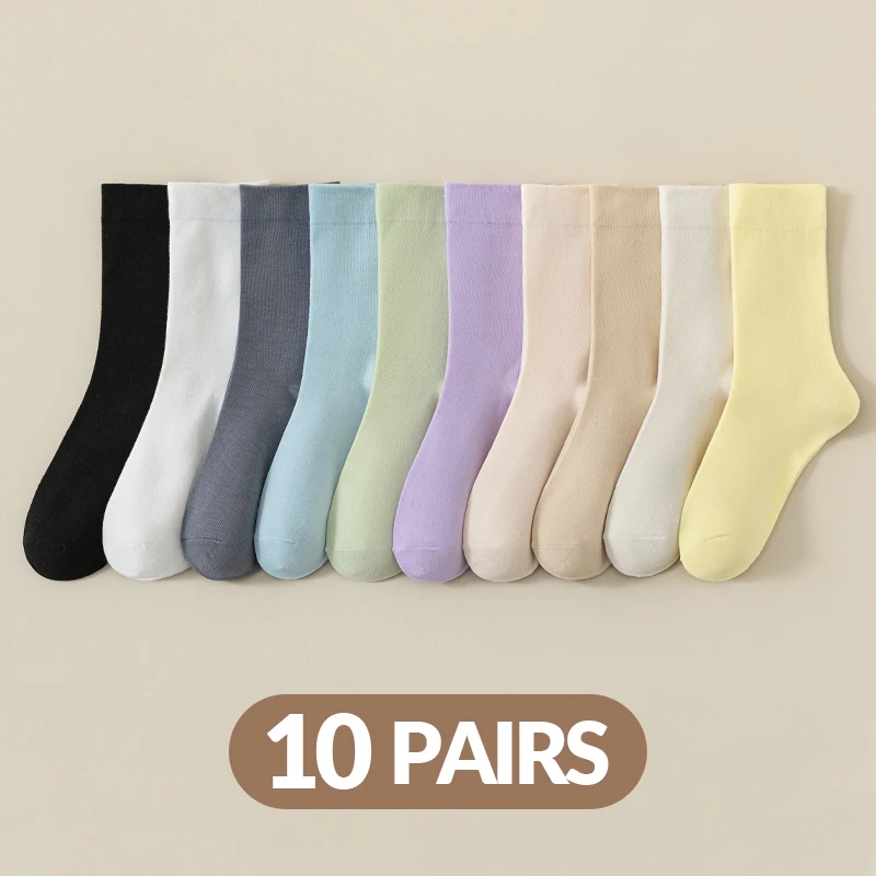 

10 пар женских четырехсезонных весенне-осенних однотонных простых модных универсальных дышащих искусственных элементов в студенческом стиле