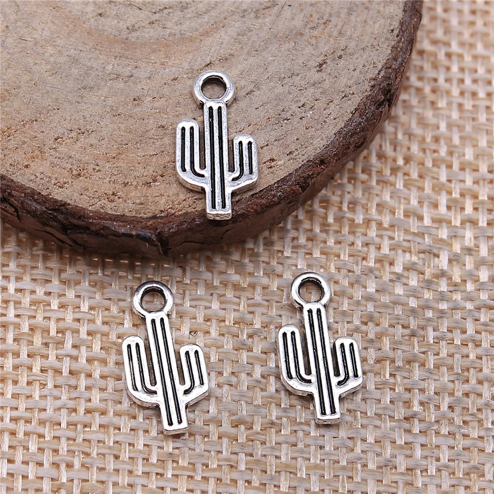 

Wholesale 500pcs/bag Cactus Connector Charms Wholesale DIY Alloy Jewelry Findings Antique Silver Color 7x15mm