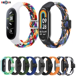 Correa de nailon para Xiaomi Mi Band 3/4/5/6/7/8, pulsera trenzada magnética, reloj inteligente, pulsera de repuesto deportiva ajustable