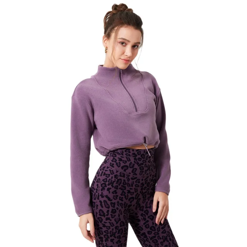 Women's Winter Sweatshirts Fitness Jacket Cold Protection Warm Outerwear Running Sport Fitness Clothes Fleece Long Sleeves Yoga