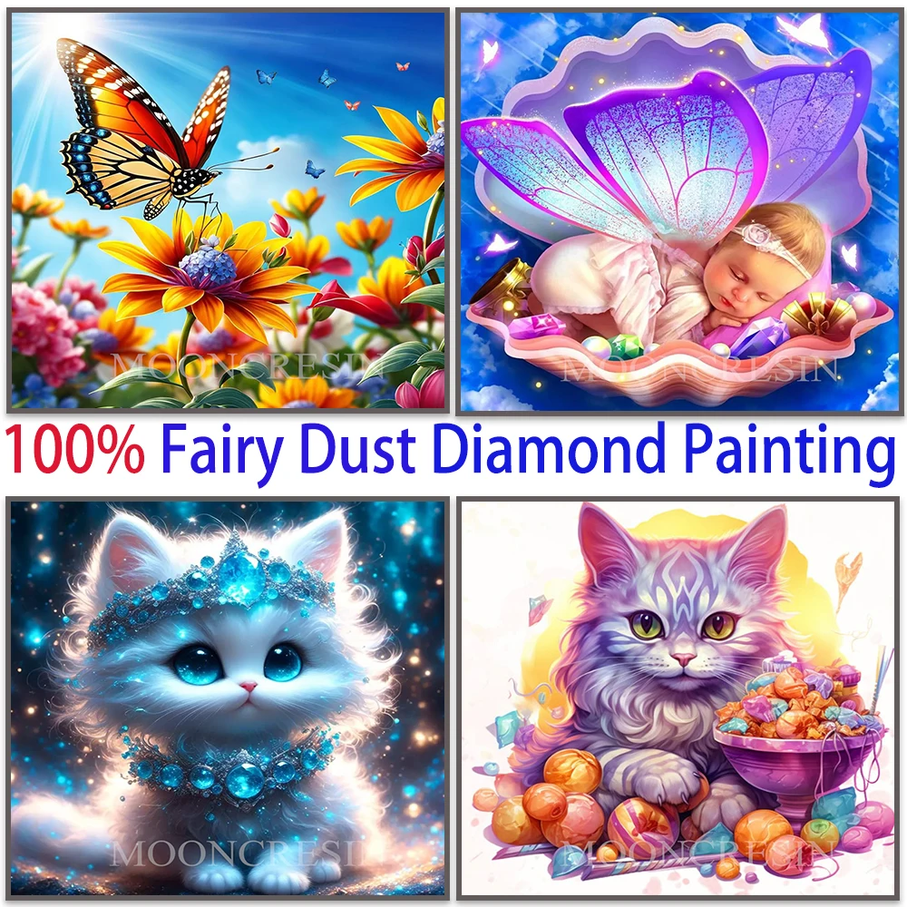 Betterfly Fair 100% Fairy Dust Square Diy Diamond Painting Cross Stitch Embroidery Mosaic Home Decor Picture Rhinestones Crystal