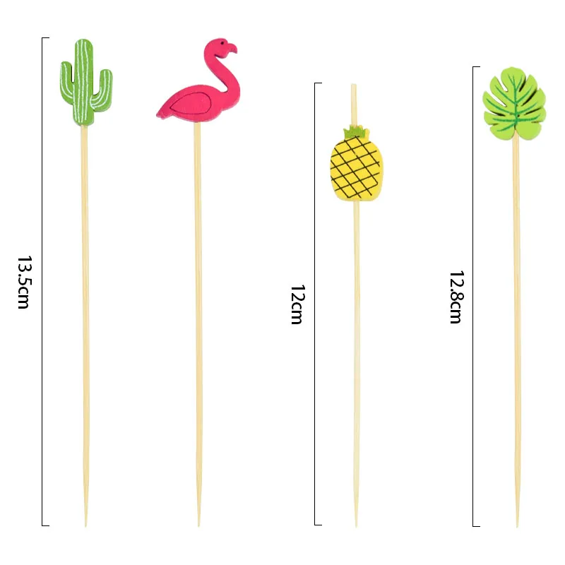 100PCS Cactus Flamingo Fruit Picks Buffet Cupcake Fruit Fork Cocktail Toothpick for Summer Hawaiian Party Wedding Birthday Decor view 6